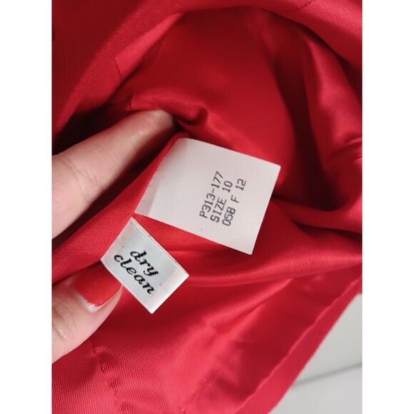 Vintage Pendleton 100% Virgin Wool Red Blazer Sz 10 Petite Gold Button - Picture 4 of 5